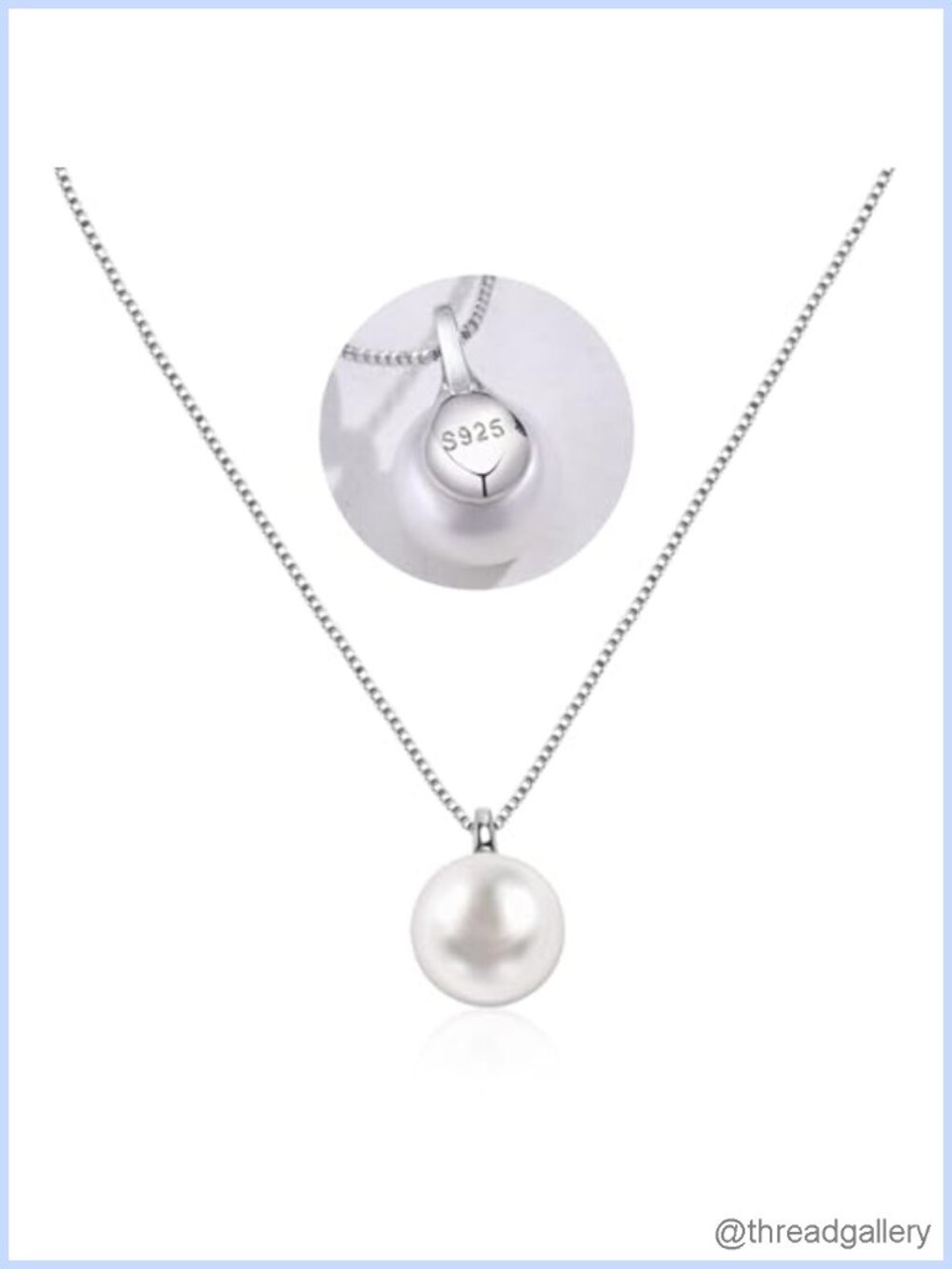 S925 Sterling Silver Freshwater Pearl Pendant Necklace for Women